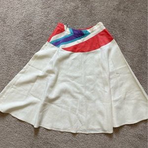 Vintage Suede & Cotton A-Line Skirt